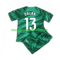 Maillot Atlético Madrid JAN OBLAK 13 Gardien Enfant Tenue Extérieur 2023-2024 Manche Courte