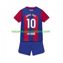 Maillot FC Barcelone Ansu Fati 10 Enfant Tenue Domicile 2023-2024 Manche Courte