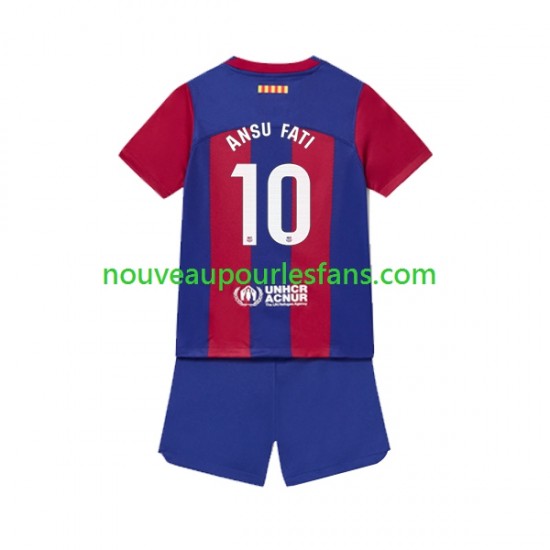 Maillot FC Barcelone Ansu Fati 10 Enfant Tenue Domicile 2023-2024 Manche Courte