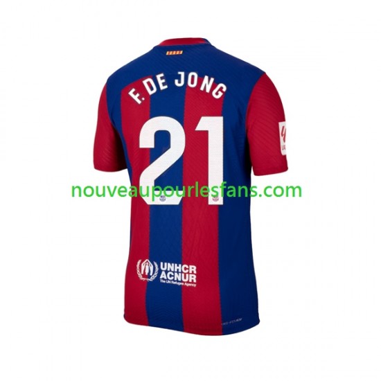 Maillot FC Barcelone Frenkie de Jong 21 Homme Tenue Domicile 2023-2024 Manche Courte