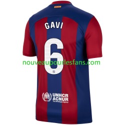 Maillot FC Barcelone Gavi 6 Homme Tenue Domicile 2023-2024 Manche Courte