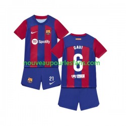 Maillot FC Barcelone Gavi 6 Enfant Tenue Domicile 2023-2024 Manche Courte