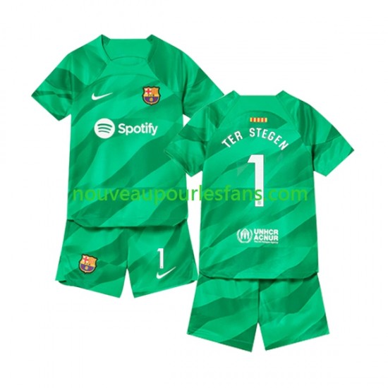 Maillot FC Barcelone Ter Stegen 1 Gardien Enfant Tenue Domicile 2023-2024 Manche Courte