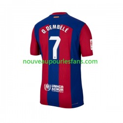Maillot FC Barcelone Ousmane Dembele 7 Homme Tenue Domicile 2023-2024 Manche Courte