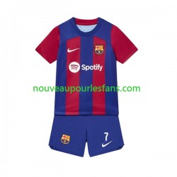 Maillot FC Barcelone Ousmane Dembele 7 Enfant Tenue Domicile 2023-2024 Manche Courte