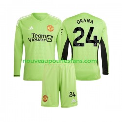 Maillot Manchester United Andre Onana 24 Gardien Enfant Tenue Domicile 2023-2024 Manche Longue