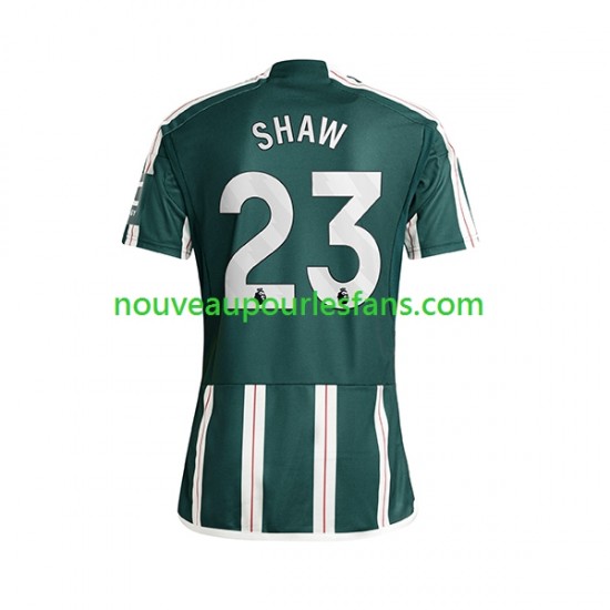 Maillot Manchester United Luke Shaw 23 Homme Tenue Extérieur 2023-2024 Manche Courte