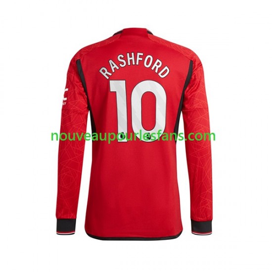 Maillot Manchester United Marcus Rashford 10 Homme Tenue Domicile 2023-2024 Manche Longue
