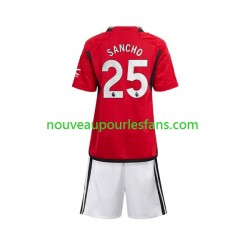 Maillot Manchester United Sancho 25 Enfant Tenue Domicile 2023-2024 Manche Courte