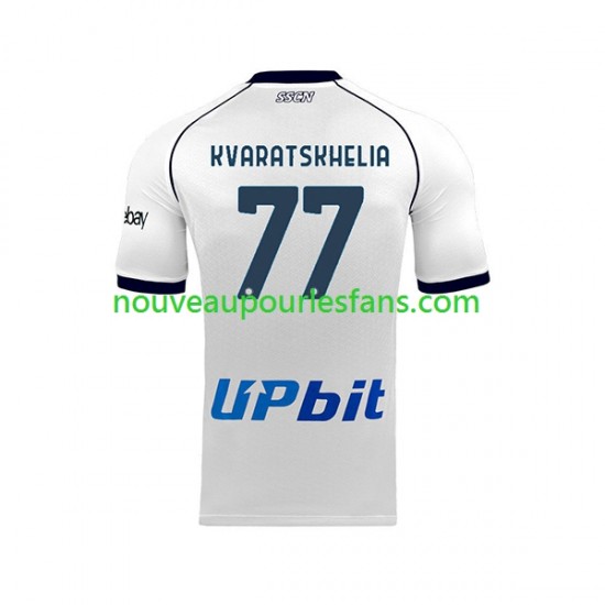 Maillot Naples Khvicha Kvaratskhelia 77 Homme Tenue Extérieur 2023-2024 Manche Courte
