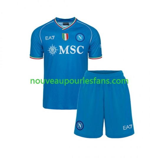 Maillot Naples Enfant Tenue Domicile 2023-2024 Manche Courte