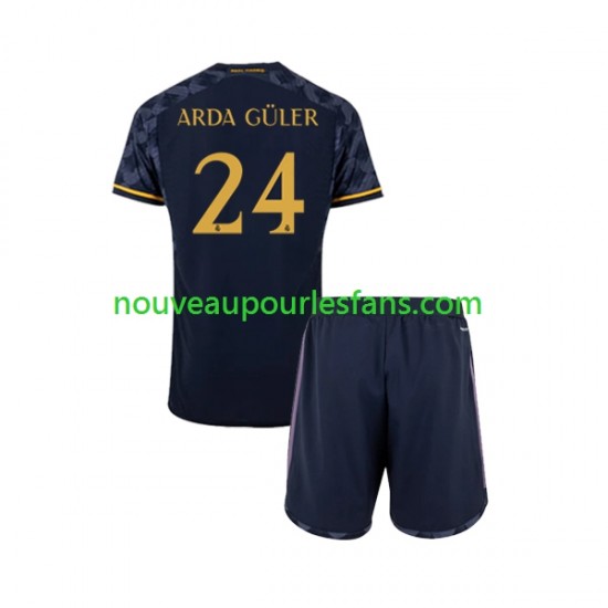 Maillot Real Madrid Arda Guler 24 Enfant Tenue Extérieur 2023-2024 Manche Courte