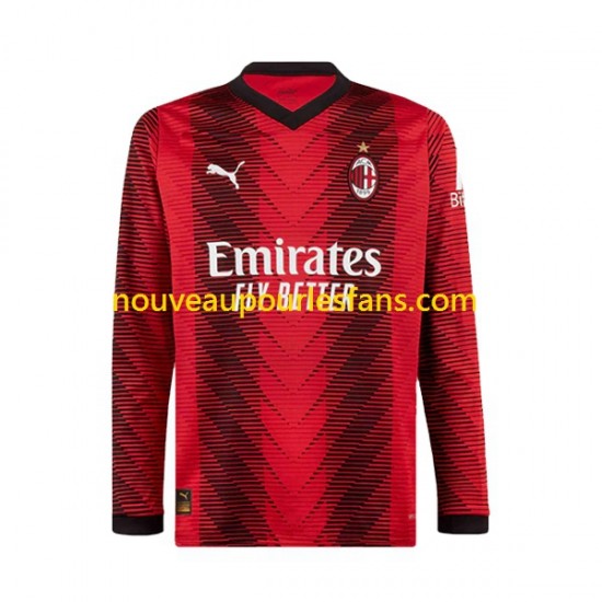 Maillot AC Milan Homme Tenue Domicile 2023-2024 Manche Longue