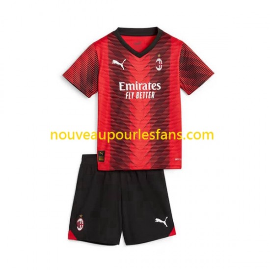 Maillot AC Milan Enfant Tenue Domicile 2023-2024 Manche Courte
