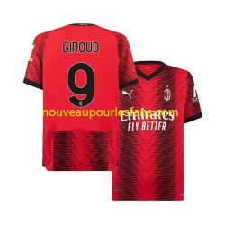 Maillot AC Milan Olivier Giroud 9 Homme Tenue Domicile 2023-2024 Manche Courte