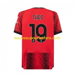 Maillot AC Milan Theo Hernandez 19 Homme Tenue Domicile 2023-2024 Manche Courte