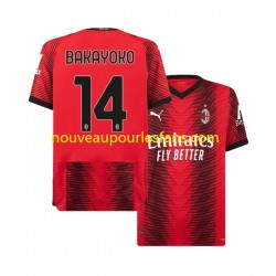 Maillot AC Milan Tiemoue Bakayoko 14 Homme Tenue Domicile 2023-2024 Manche Courte