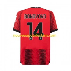 Maillot AC Milan Tiemoue Bakayoko 14 Homme Tenue Domicile 2023-2024 Manche Courte