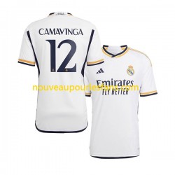 Maillot Real Madrid Camavinga 12 Homme Tenue Domicile 2023-2024 Manche Courte
