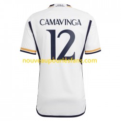 Maillot Real Madrid Camavinga 12 Homme Tenue Domicile 2023-2024 Manche Courte