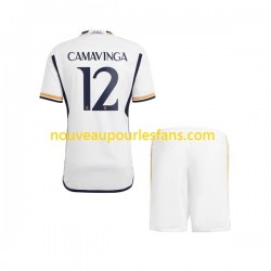 Maillot Real Madrid Camavinga 12 Enfant Tenue Domicile 2023-2024 Manche Courte