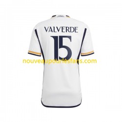 Maillot Real Madrid Federico Valverde 15 Homme Tenue Domicile 2023-2024 Manche Courte