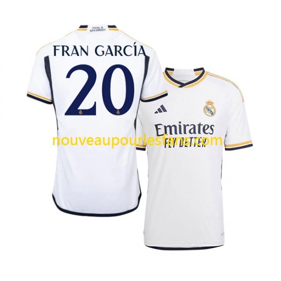 Maillot Real Madrid Fran Garcia 20 Homme Tenue Domicile 2023-2024 Manche Courte