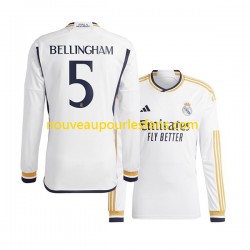 Maillot Real Madrid Jude Bellingham 5 Homme Tenue Domicile 2023-2024 Manche Longue