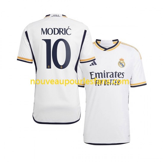 Maillot Real Madrid Modrić 10 Homme Tenue Domicile 2023-2024 Manche Courte