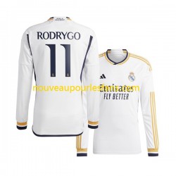 Maillot Real Madrid Rodrygo Goes 11 Homme Tenue Domicile 2023-2024 Manche Longue