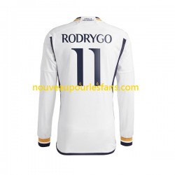 Maillot Real Madrid Rodrygo Goes 11 Homme Tenue Domicile 2023-2024 Manche Longue