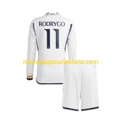 Maillot Real Madrid Rodrygo Goes 11 Enfant Tenue Domicile 2023-2024 Manche Longue
