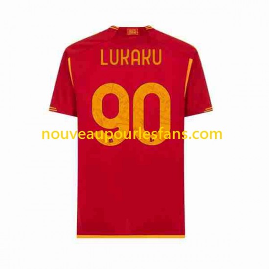Maillot AS Rome Romelu Lukaku 90 Homme Tenue Domicile 2023-2024 Manche Courte