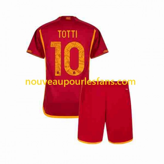 Maillot AS Rome Totti 10 Enfant Tenue Domicile 2023-2024 Manche Courte