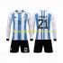 Maillot Argentine 3 Stars Paulo Dybala 21 Enfant Tenue Domicile Coupe du Monde 2022 Manche Longue