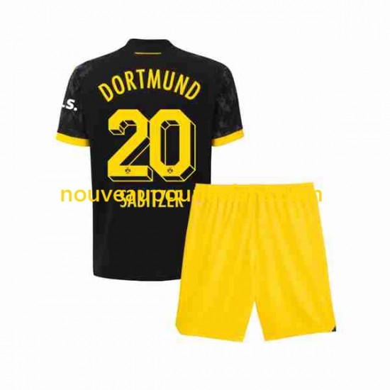 Maillot Borussia Dortmund Marcel Sabitzer 20 Enfant Tenue Extérieur 2023-2024 Manche Courte