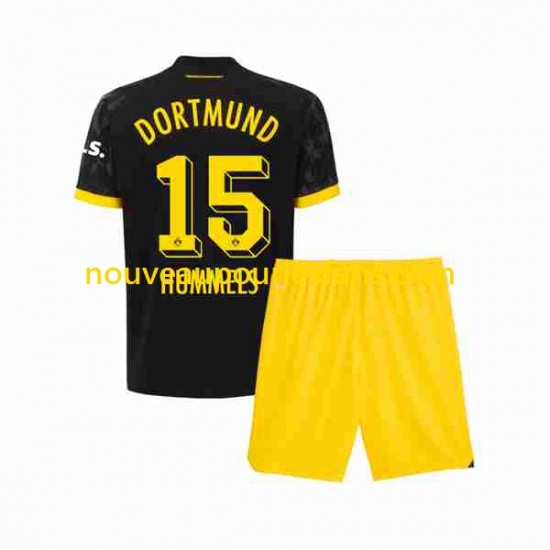 Maillot Borussia Dortmund Mats Hummels 15 Enfant Tenue Extérieur 2023-2024 Manche Courte