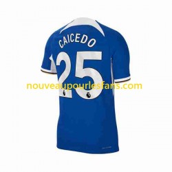 Maillot Chelsea Moises Caicedo 25 Homme Tenue Domicile 2023-2024 Manche Courte