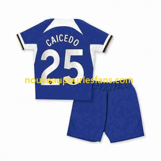 Maillot Chelsea Moises Caicedo 25 Enfant Tenue Domicile 2023-2024 Manche Courte