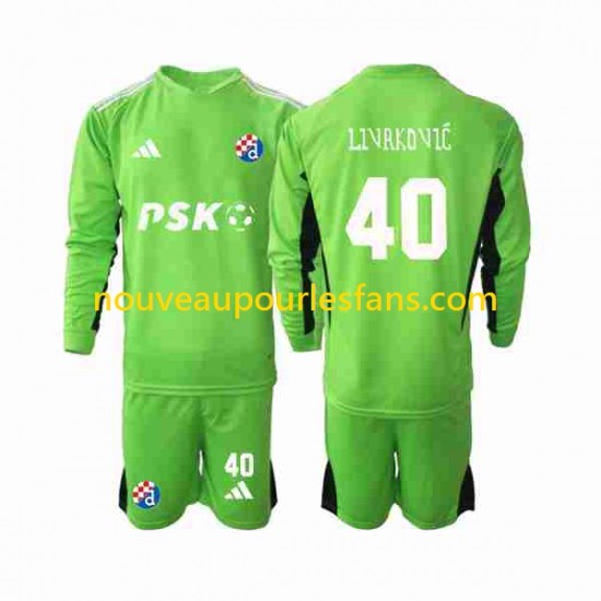 Maillot Dinamo Zagreb Livakovic 40 Gardien Enfant Tenue Domicile 2023-2024 Manche Longue