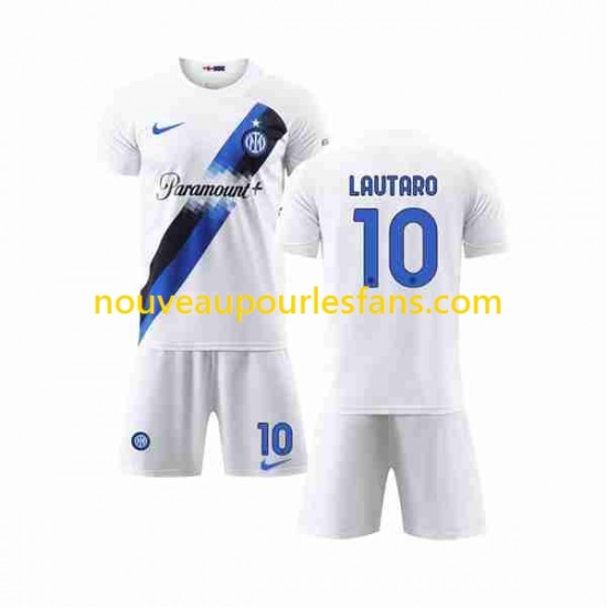 Maillot Inter Milan Lautaro Martinez 10 Enfant Tenue Extérieur 2023-2024 Manche Courte