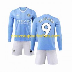 Maillot Manchester City Haaland 9 Enfant Tenue Domicile 2023-2024 Manche Longue