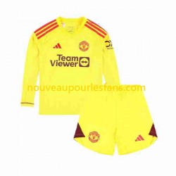 Maillot Manchester United Gardien Enfant Tenue Domicile 2023-2024 Manche Longue