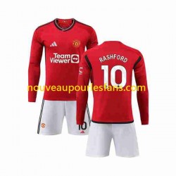 Maillot Manchester United Marcus Rashford 10 Enfant Tenue Domicile 2023-2024 Manche Longue