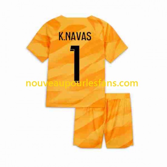 Maillot Paris Saint-Germain K.NAVAS 1 Gardien Enfant Tenue Extérieur 2023-2024 Manche Courte