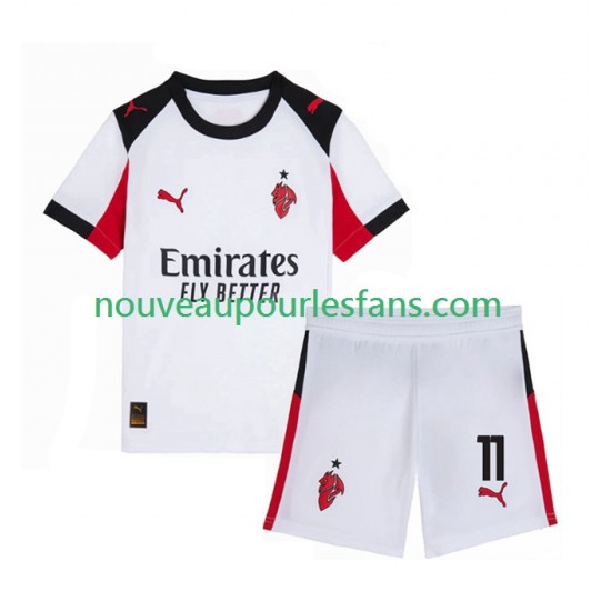 Maillot AC Milan Christian Pulisic 11 Enfant Tenue Extérieur 2025-2026 Manche Courte