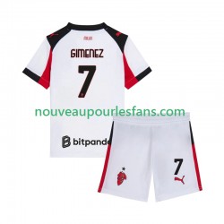 Maillot AC Milan Santiago Gimenez 7 Enfant Tenue Extérieur 2025-2026 Manche Courte