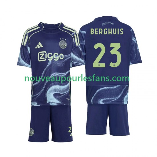 Maillot Ajax Amsterdam Steven Berghuis 23 Enfant Tenue Extérieur 2025-2026 Manche Courte