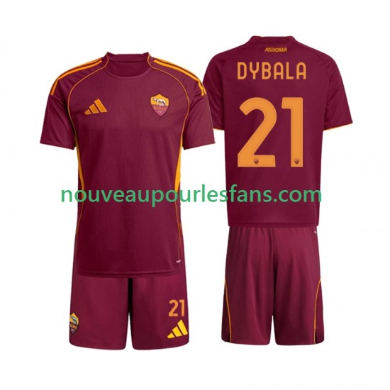Maillot AS Rome Dybala 21 Enfant Tenue Domicile 2025-2026 Manche Courte