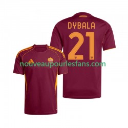 Maillot AS Rome Dybala 21 Homme Tenue Domicile 2025-2026 Manche Courte